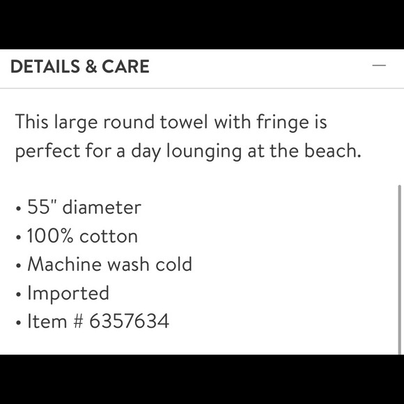 MODA‎ Fringe Seafoam Round Beach Towel Popsicle NWT 55" Swim Beach Pool - Picture 3 of 3